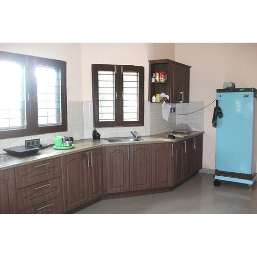 Self Executed Membrane Kitchen - Solid Wood Material , Eco-Friendly and Easy to Clean Features