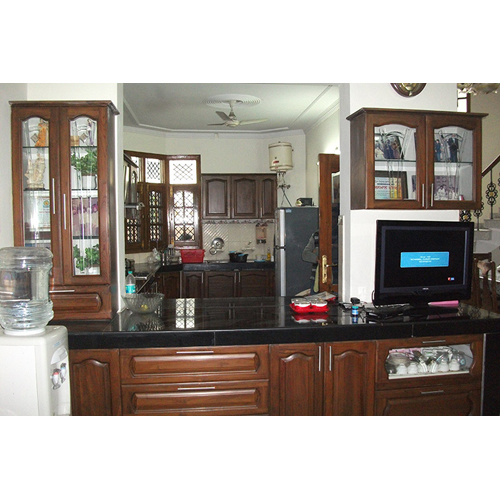 Self Executed Solid Wood Kitchen - Modern Indian Style Design | Easy to Clean, Eco-Friendly, Solid Wood Doors