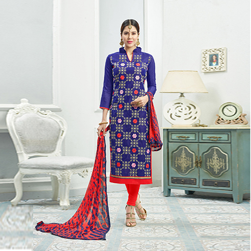 Red & Blue Trendy Salwar Suit