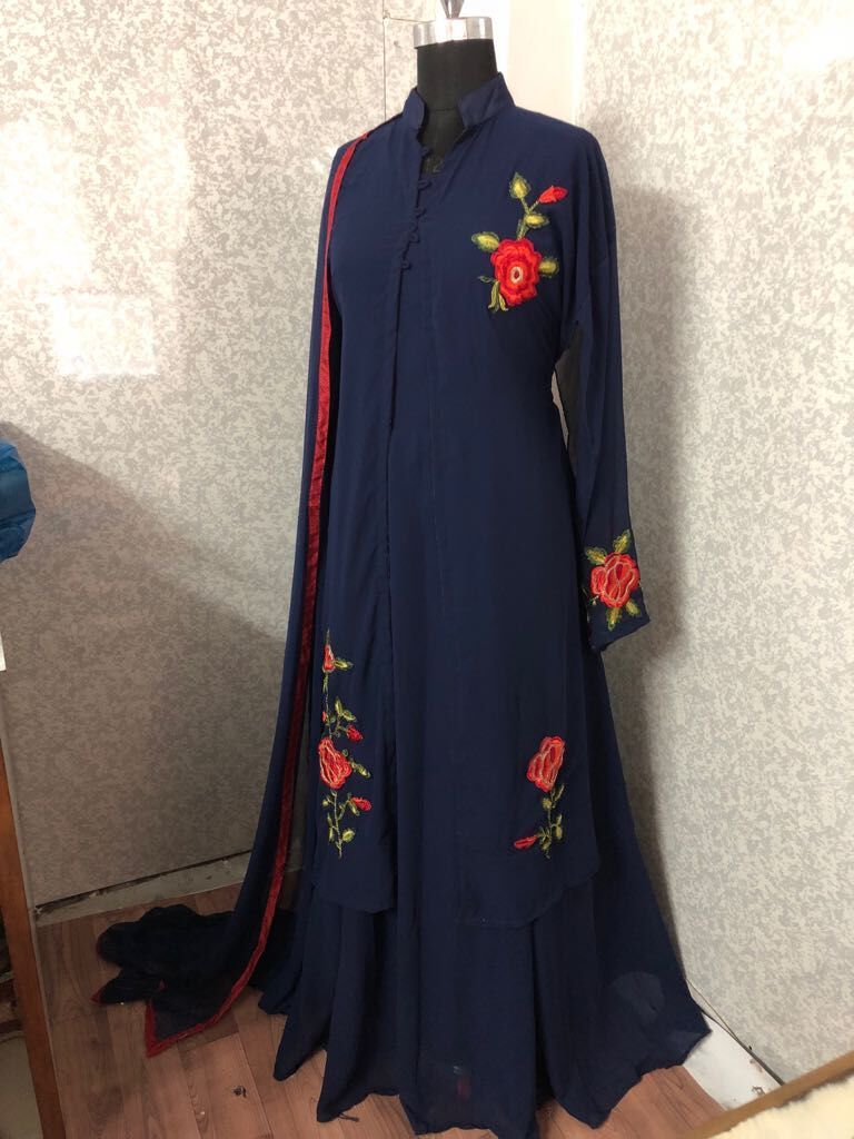 Blue Anarkali Georgette Suits