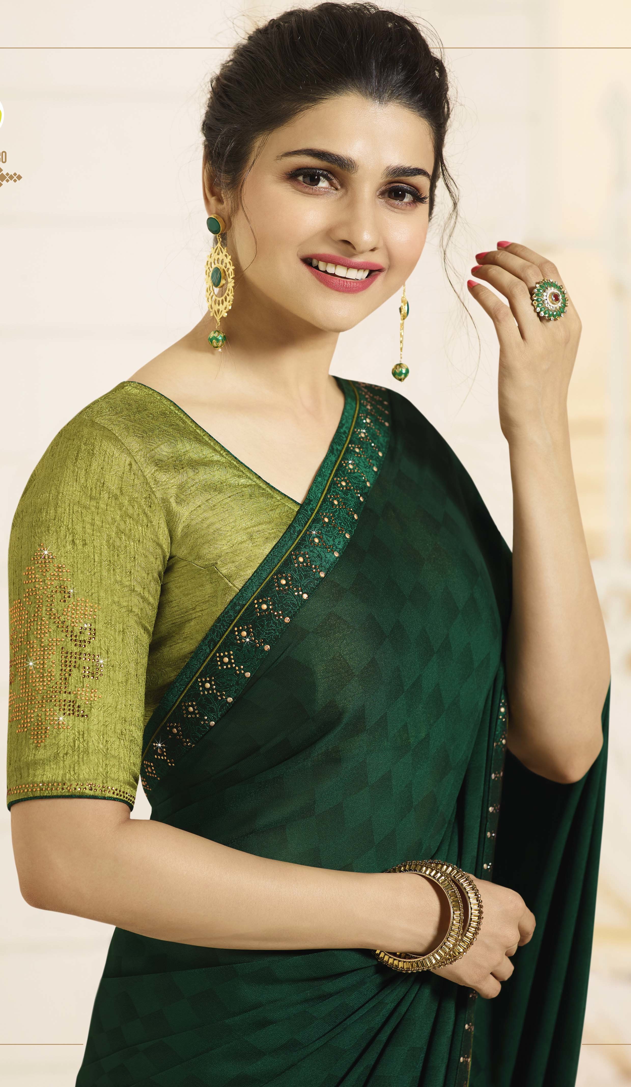 As Per Image Designer Plain Saree