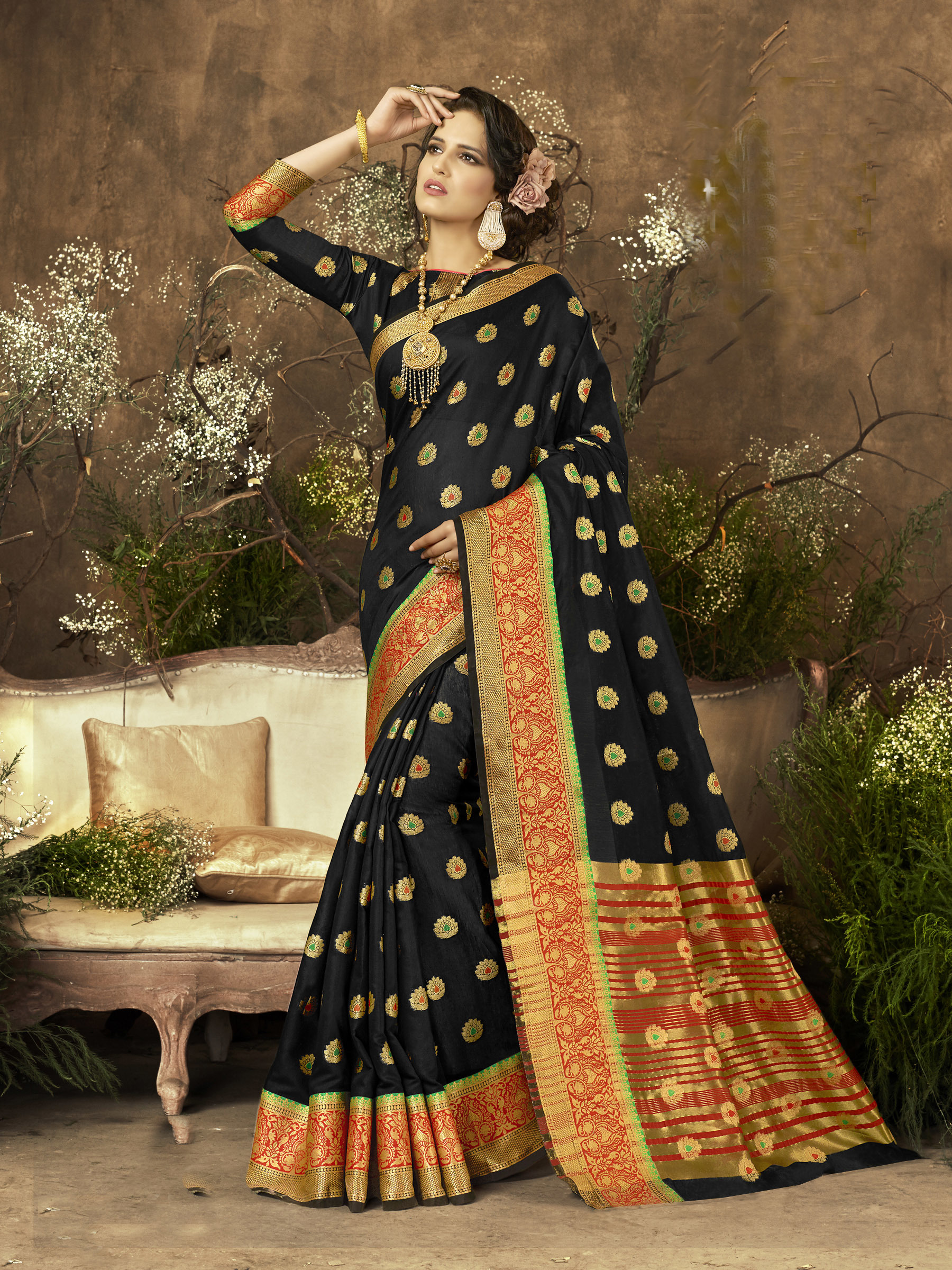Designer Art Silk Saree - 5.5 Mtr Length, Attractive Patterns & Customizable Sizes | Long Lasting Quality, Ethnic Indian Dress
