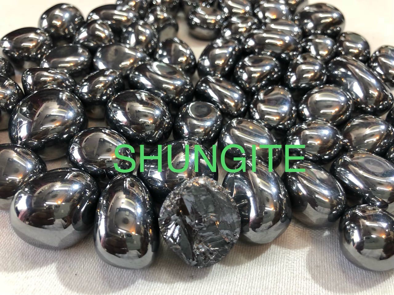 Shungite Tumbled Stone Grade: Good Quality