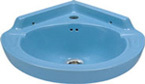 Ceramic Corner Wash Basin - 410x410 Mm, Glossy Finish With Rust-resistant Metallic Tap, Trendy Round Design Ideal For Small Bathrooms