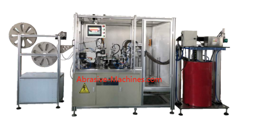 Flap Disc Machine - Produces T27 & T29 Types | 100-180mm Disc Sizes, 20-40mm Flap Widths, Grey Finish