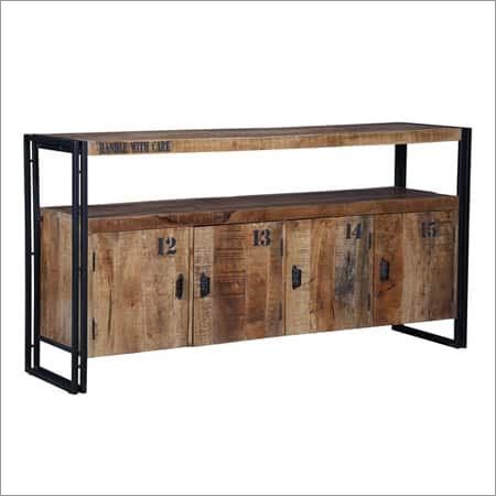 Clermont Industrial Sideboard - Wood and Iron, Antique Finish | Trendy Design, Smooth Edges, Custom Sizes Available, Perfect for Villas and Hotels