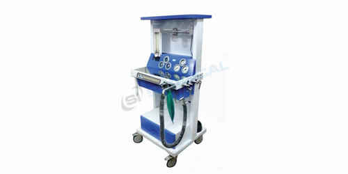 Anesthesia Machine - Stainless Steel, Six Cylinder Capacity with Dual O2 & N2O Rotameters | Compact Primear Trolley with Castors, Pressure Relief Valve, Emergency O2 Flush