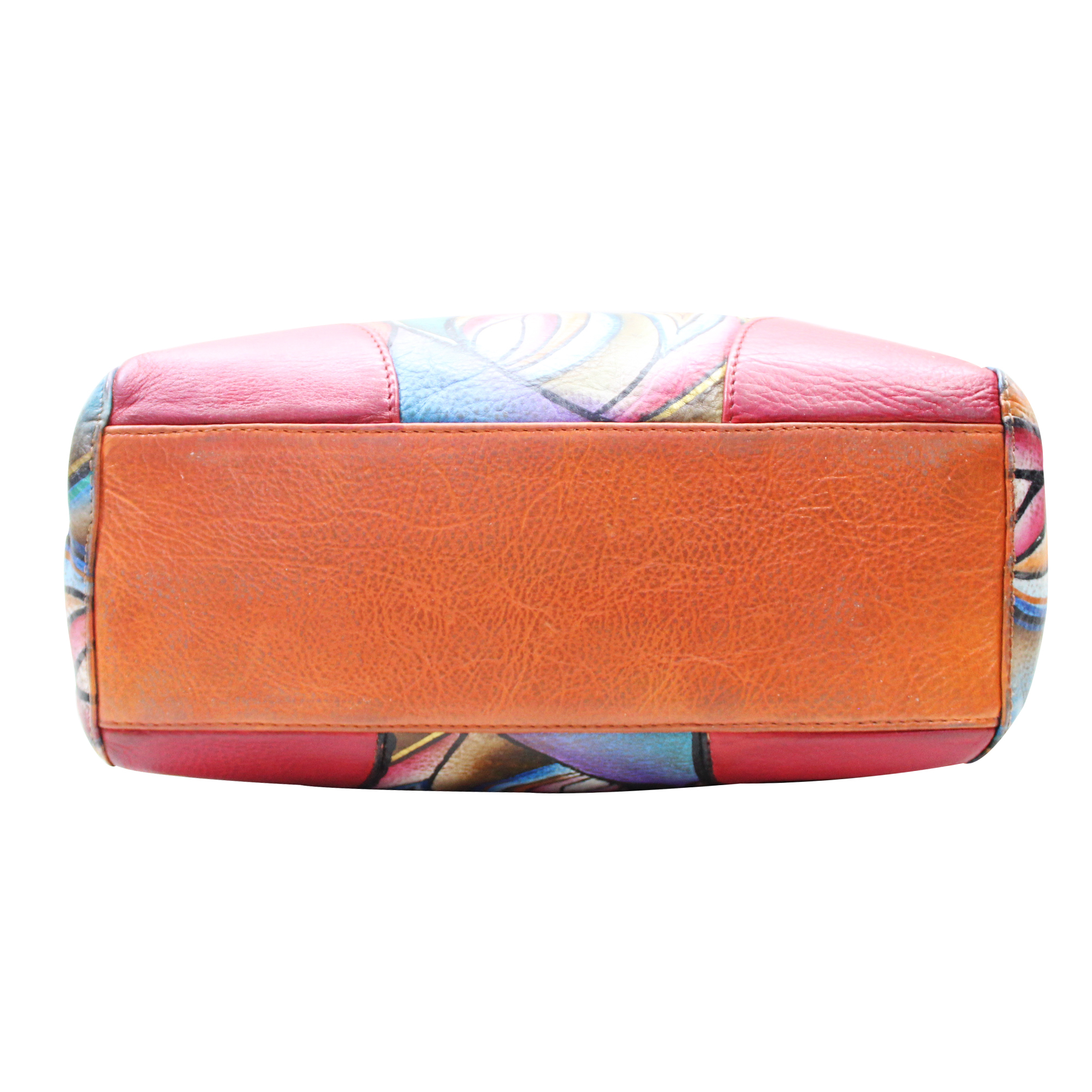 Printed Women Leather Hand Painted Tote Shoulder Bag