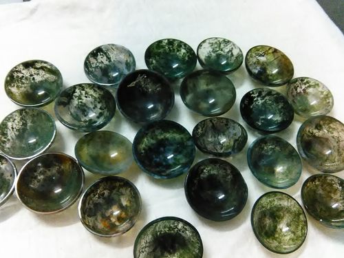 Moss Agate Bowl - Good Quality Natural Agate, 2-4 Inches, Green Color | Wealth Attraction, Self-Esteem Boost, Strength Development