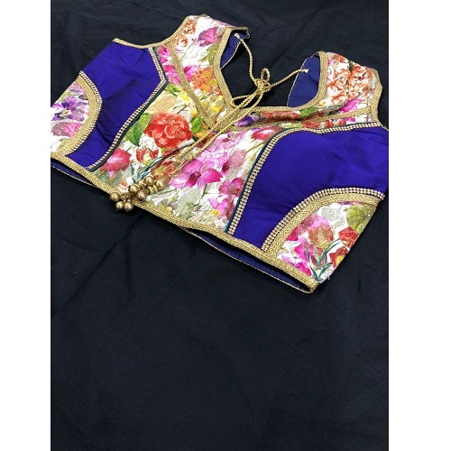 Saree Designer Blouse Fabric - Embroidered, 0.80m Length | Sleeveless Ethnic Wear In Blue, Green, Peach, Red, Black