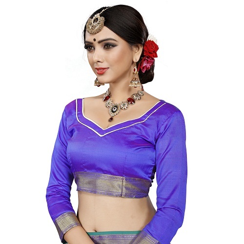 Blue Designer Work Jacquard  Saree