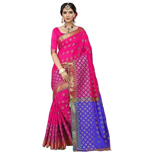 Blue Designer Work Jacquard  Saree