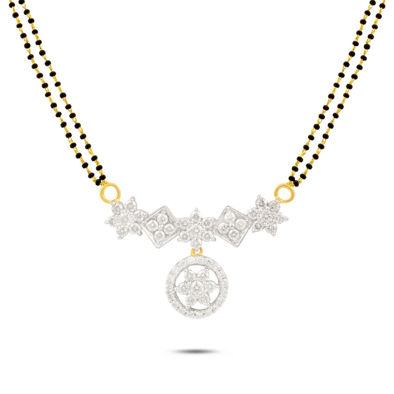 Diamond Mangalsutra - Gold, 18-22 Inches, American Diamonds | Elegant Design, Lightweight, Non-allergenic, Sparkling Finish, Trendy Style