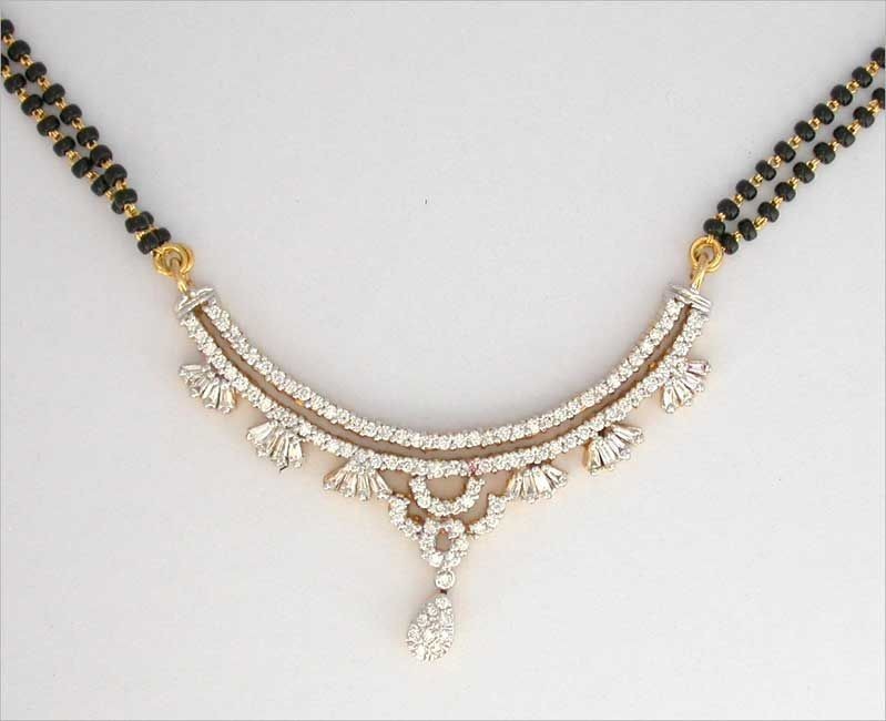 Diamond Mangalsutra - Gold, 18-22 Inches, American Diamonds | Elegant Design, Lightweight, Non-allergenic, Sparkling Finish, Trendy Style