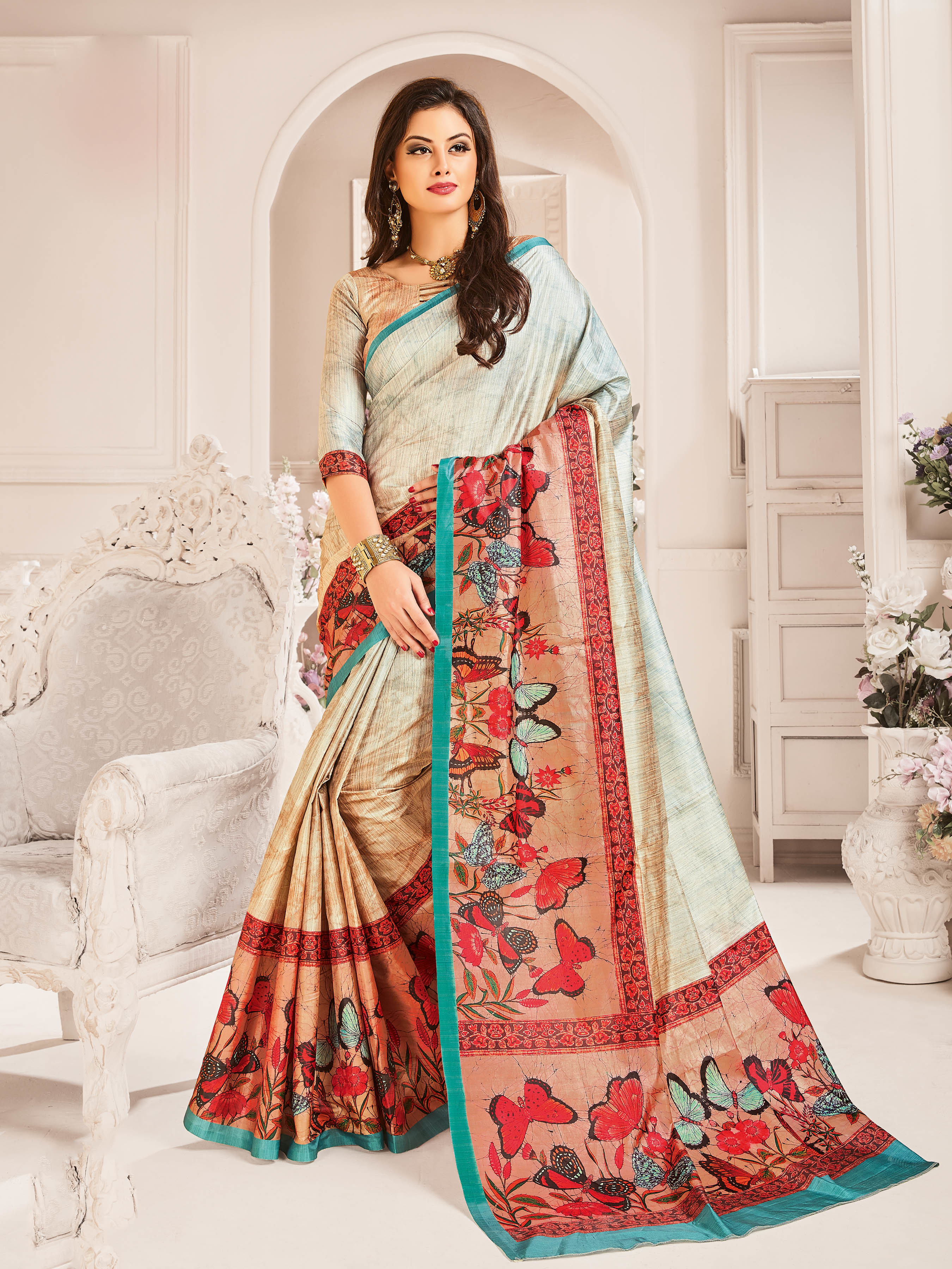 Indian Designer Paper Silk Saree