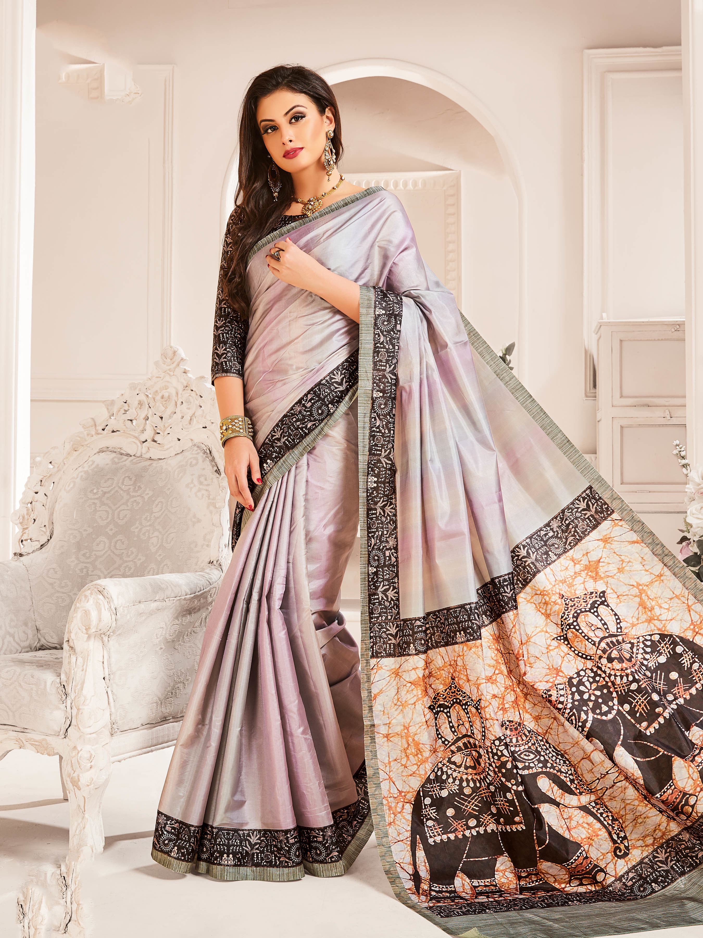 Indian Designer Paper Silk Saree