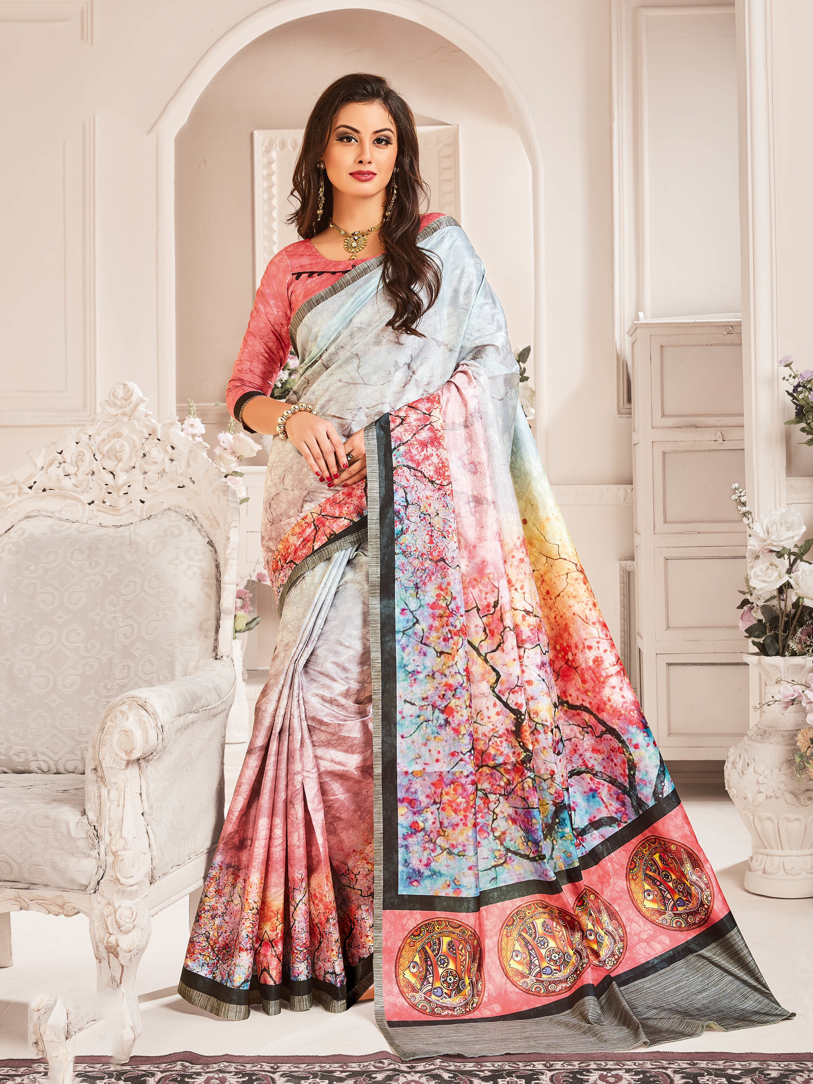 Indian Designer Paper Silk Saree