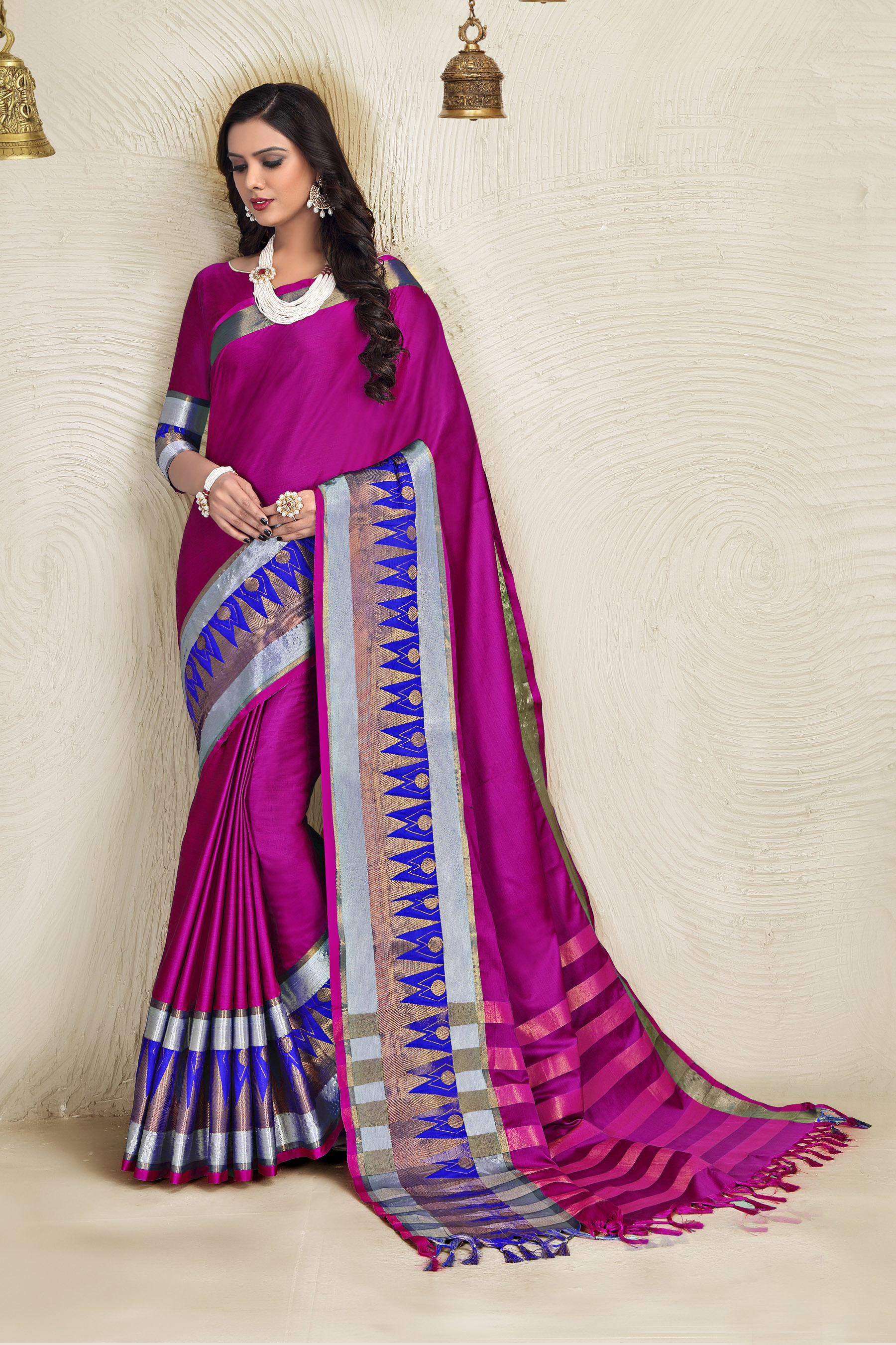 Designer Cotton Silk Saree - Cotton Blended, Customized Size, Embroidered Pattern, Printed Technics, Indian Ethnic Dress Type