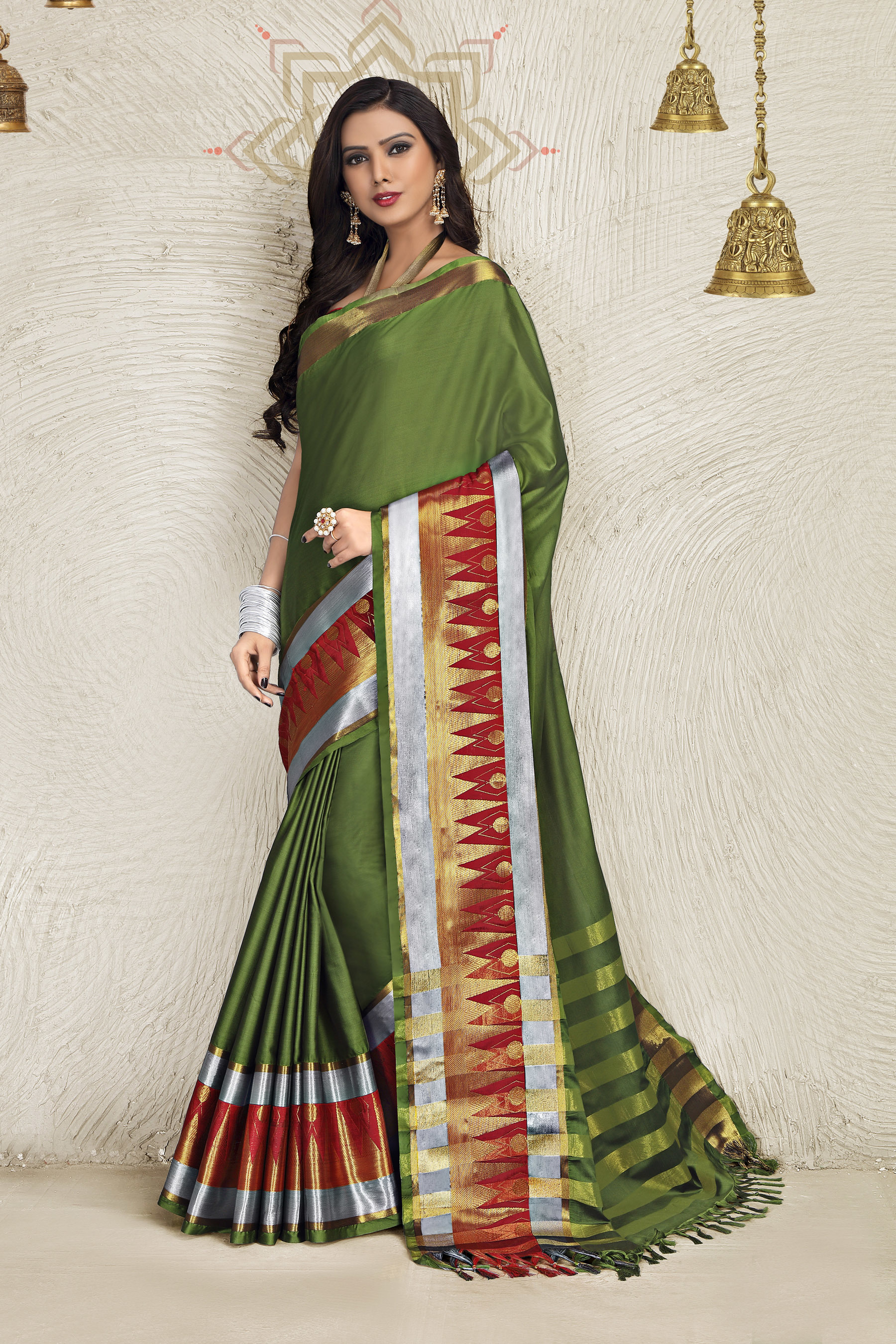 Designer Cotton Silk Saree - Cotton Blended, Customized Size, Embroidered Pattern, Printed Technics, Indian Ethnic Dress Type