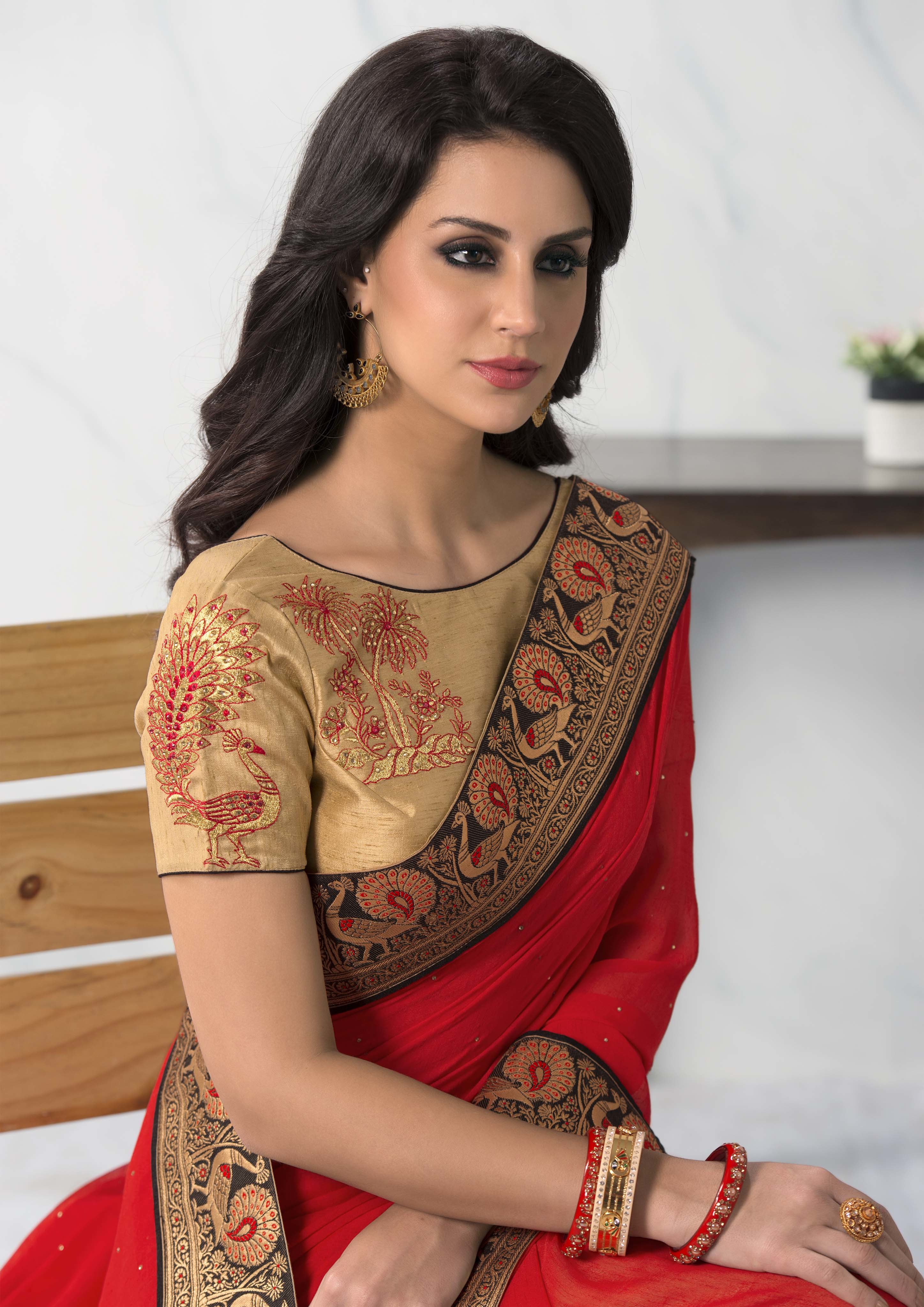 As Per Image Chiffon Saree