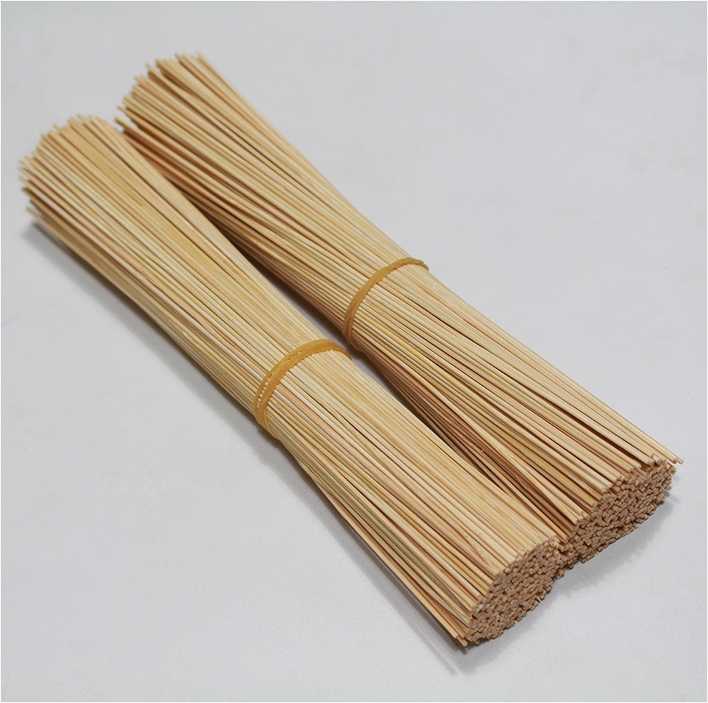 Bamboo Sticks For Incense - Round, Natural, 1.3mm Diameter, Lengths: 8, 9, 12 Inches | Durable, Consistent Size, Less Than 12% Humidity