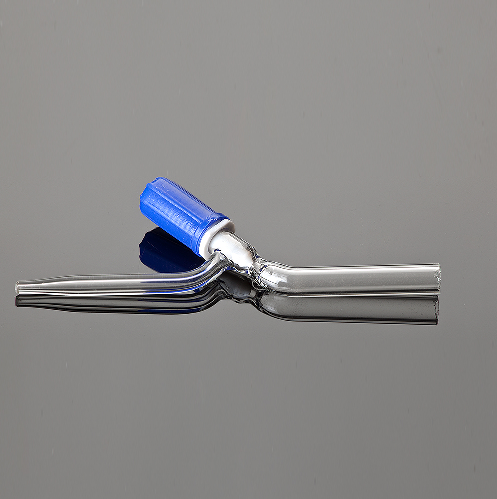 07.745 Stopcock for Burettes - Solid Glass Key, PTFE Key, PTFE Needle | Transparent and Blue, Weighing 15-80 Grams