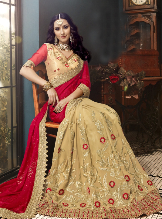 As Per Image Stone Work Georgette Saree