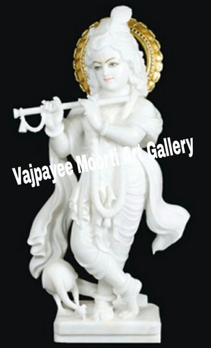 Single Solo Krishna Statue - Material: Marble