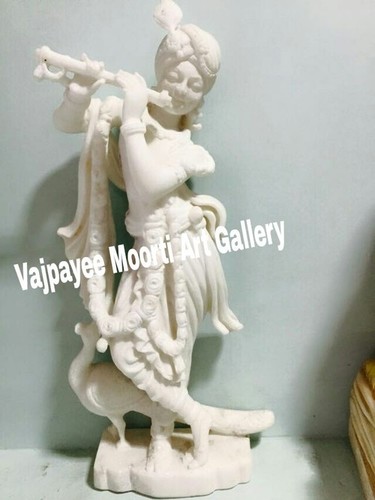 Marble Carved Krishna Statue