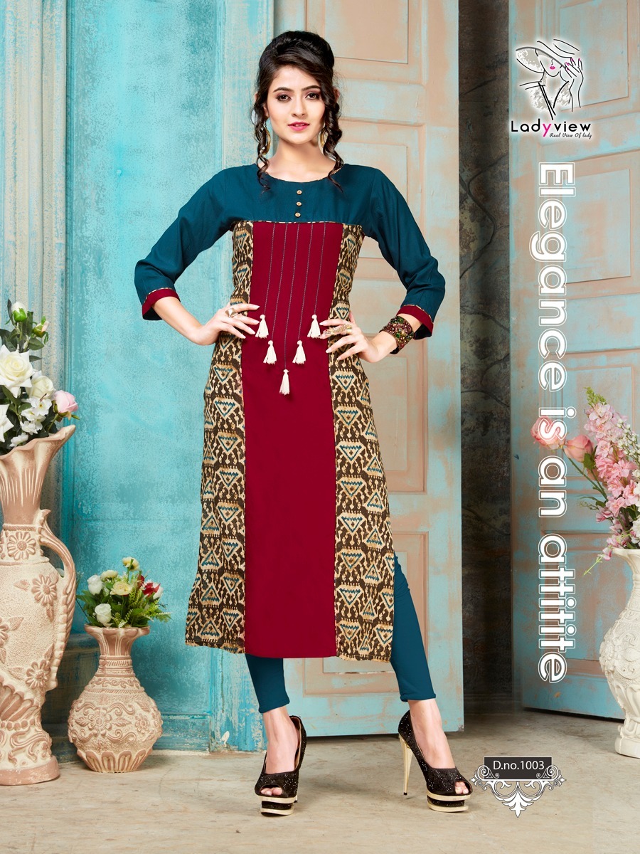 Dry Cleaning Rayon With Print Kurtis Collection