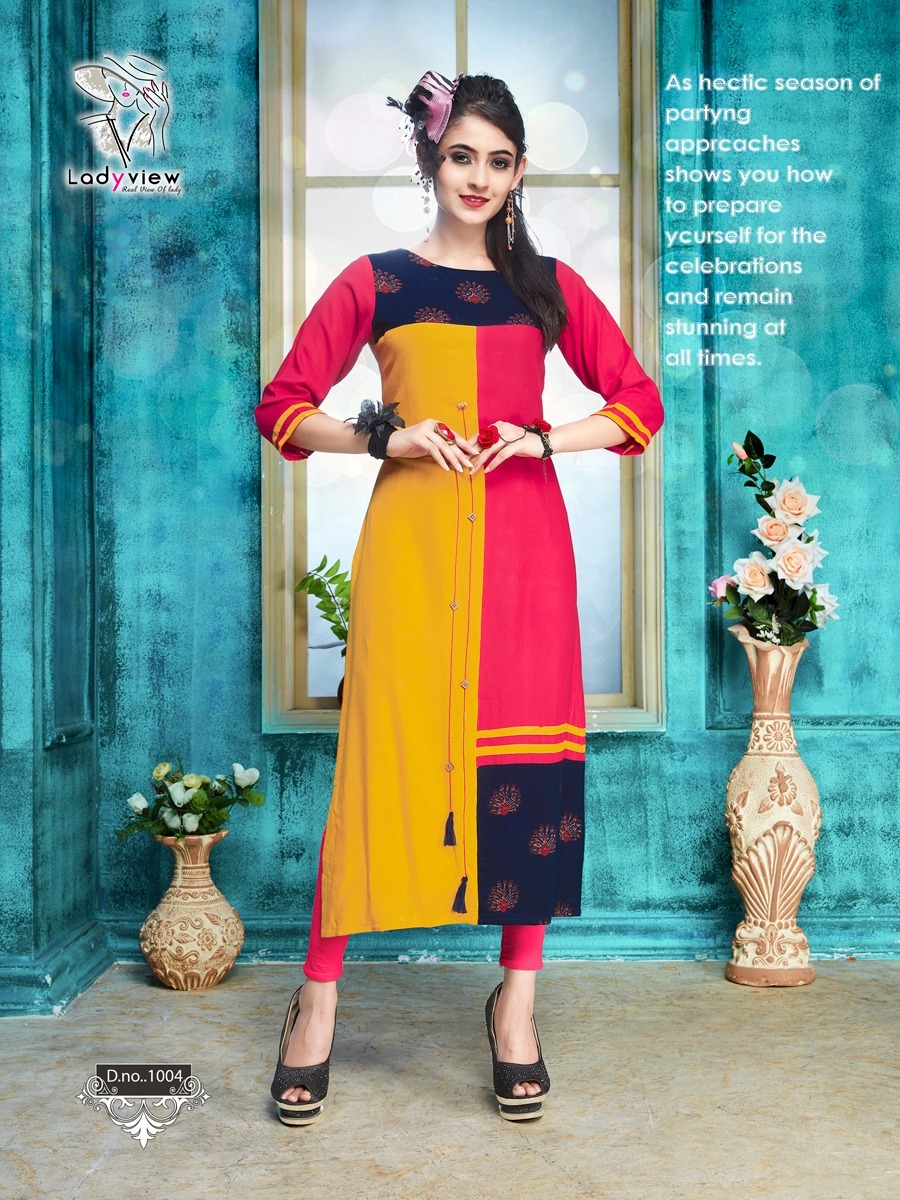 Dry Cleaning Rayon With Print Kurtis Collection