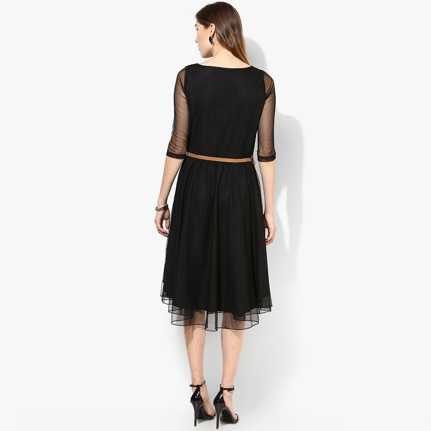 Western Wear Dresses - Other Material, 38-39 Inch Length, Full Sleeves, Black Color | No Fade, Washable, All Season, Plain Pattern