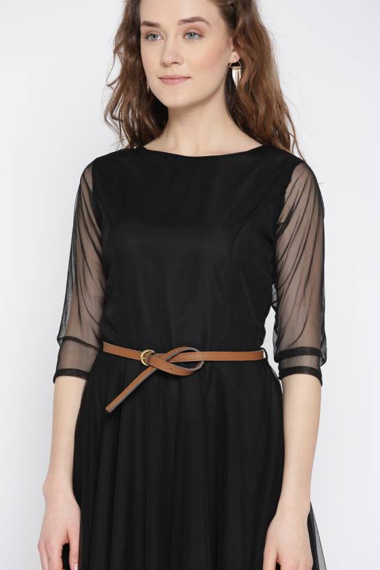 Western Wear Dresses - Other Material, 38-39 Inch Length, Full Sleeves, Black Color | No Fade, Washable, All Season, Plain Pattern