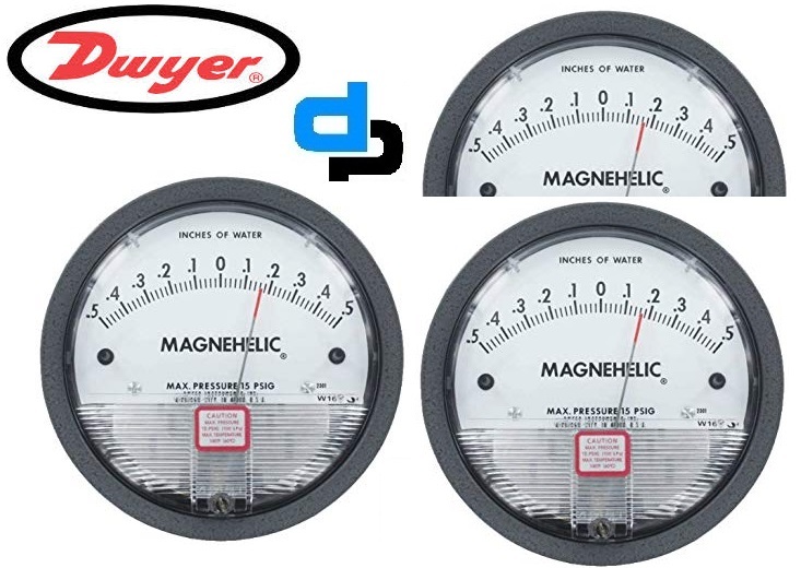 Dwyer Usa Model 2300-00 Magnehelic Gage Range 0.125-0-0.125 Inch Wc