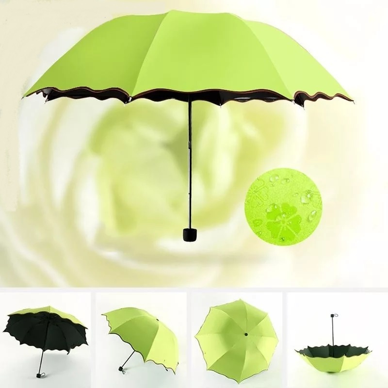 Magic Umbrella - Polyester Material, 24 Cm Size | Uv Protection, Color Changing Effect When Wet, Customizable In All Colors