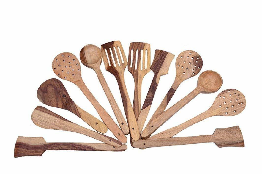 Worthy Shoppee Multipurpose Serving And Cooking Spoon Set ,Set Of 12 Pcs