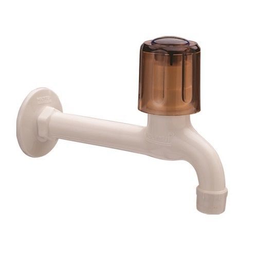 Ivory Long Body Bib Cock With Flange & Foam Flow