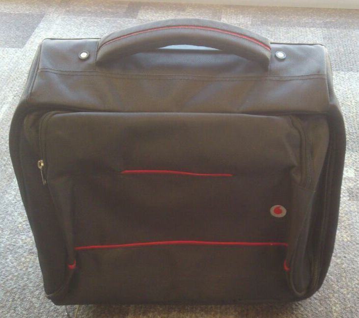 Black Leather Trolly Bag