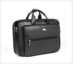 Black Leather Trolly Bag