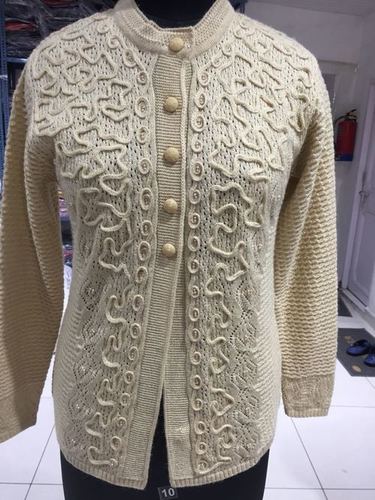 Cream Emboirdary Long Cardigan