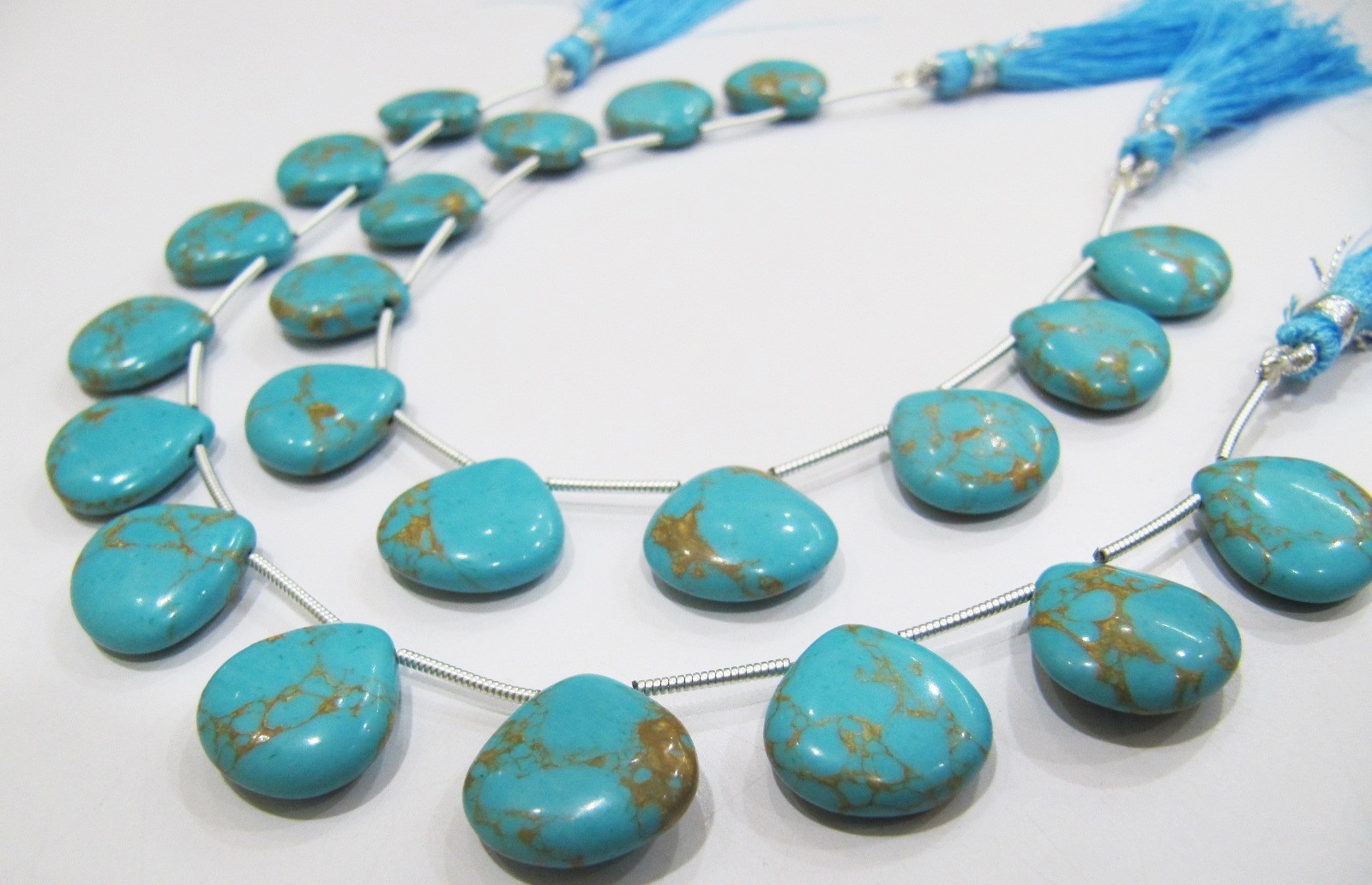 Stone Aaa Quality Blue Copar Turquoise Smooth Plain Beads .