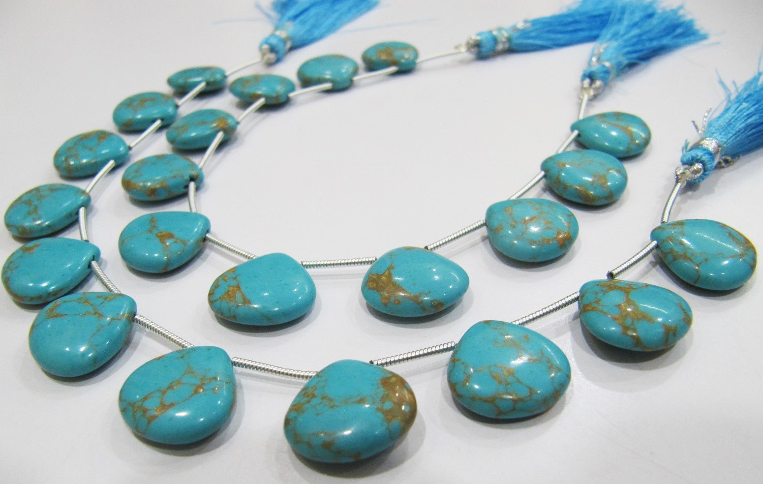 Stone Aaa Quality Blue Copar Turquoise Smooth Plain Beads .