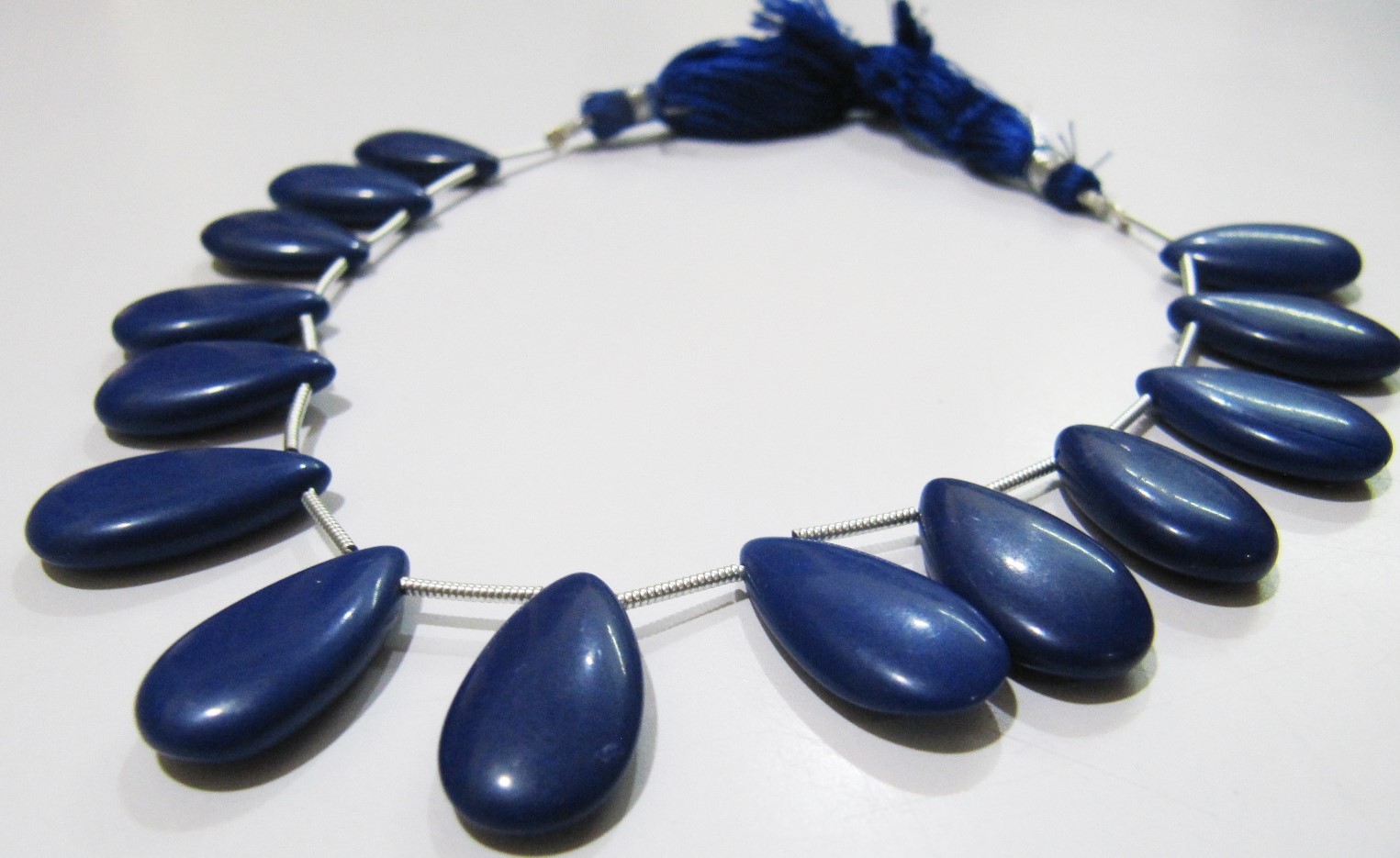 Blue Lapis Hydro Quartz Pear Shape Plain Smooth  Beads