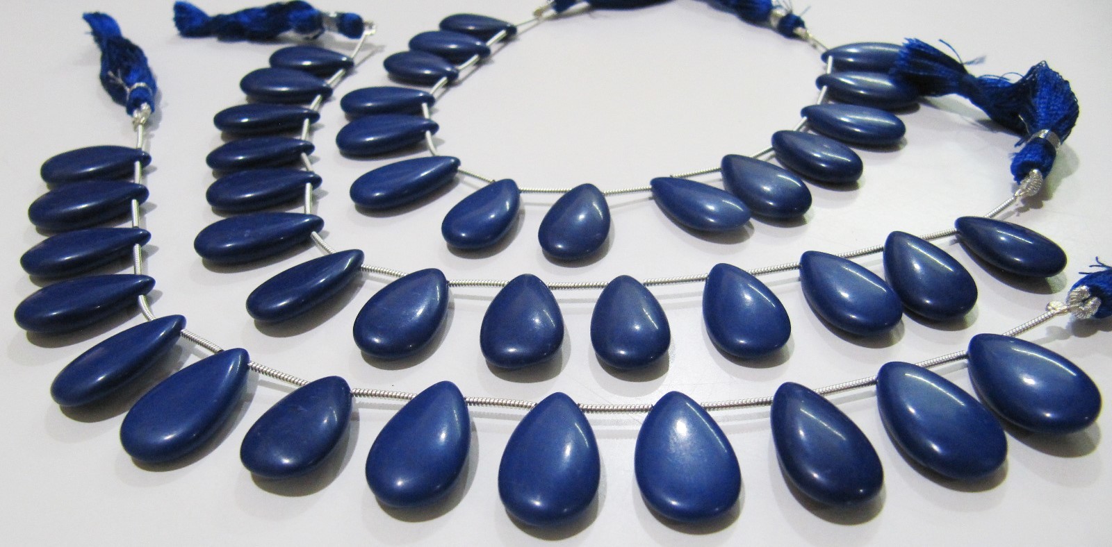 Blue Lapis Hydro Quartz Pear Shape Plain Smooth  Beads