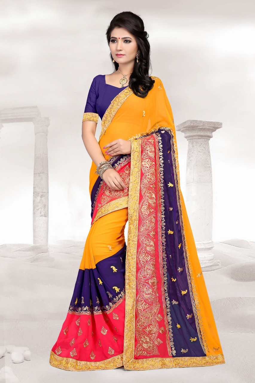 As Shown In The Image Border Designer Wedding Wear Saree
