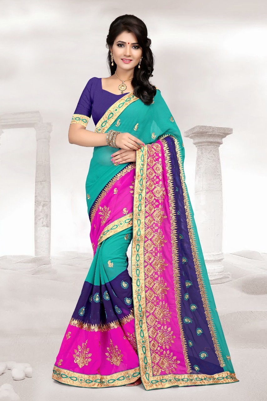 As Shown In The Image Border Designer Wedding Wear Saree