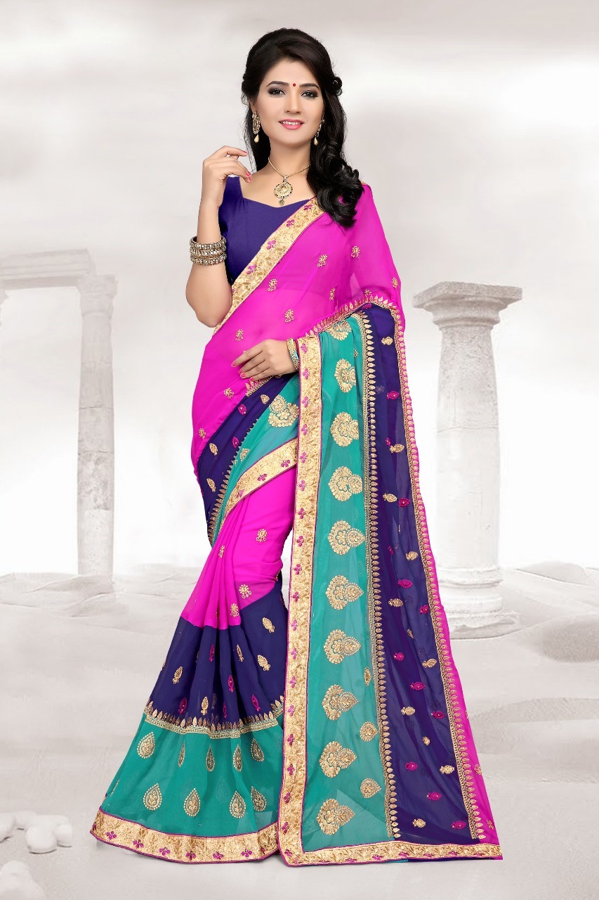 As Shown In The Image Border Designer Wedding Wear Saree