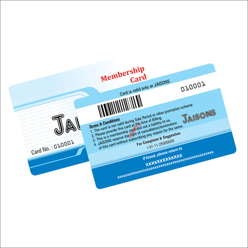 Membership Card - PVC Material, 86 x 54 mm Size, Glossy Finish, Rectangular Shape | Ideal for Shopping Mall Usage