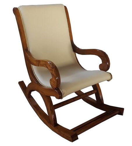 शीशम वुड रॉकिंग चेयर कुशन के साथ