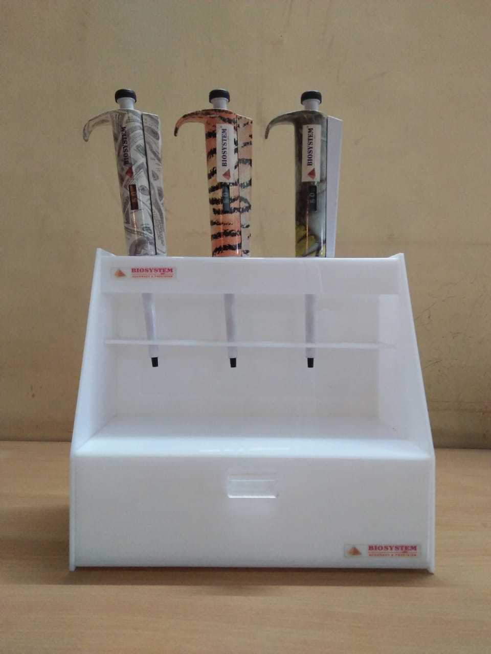 3 Bio Designer Micropipettes With One 6 Hole Stand Warranty: 1 Year Warranty